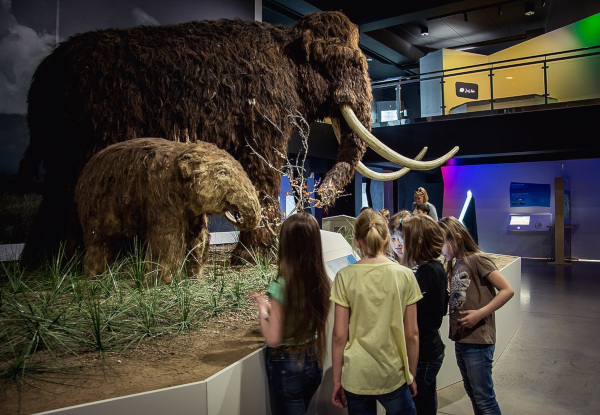 Life-size mammoth at the Ice Age Centre in Äksi village, Tartu county, Estonia; image courtesy of the Ice Age Centre and Wikimedia Commons
