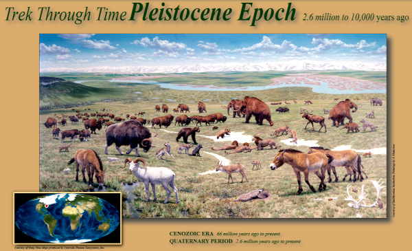 Pleistocene life, diarama by Masato Hattori; image courtesy of US Geological Service