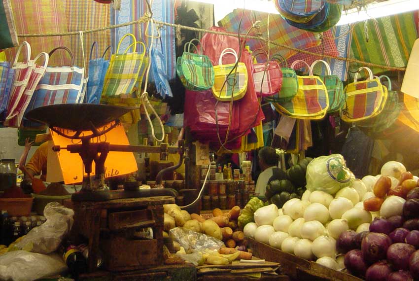 plastic bags & fresh vegetables