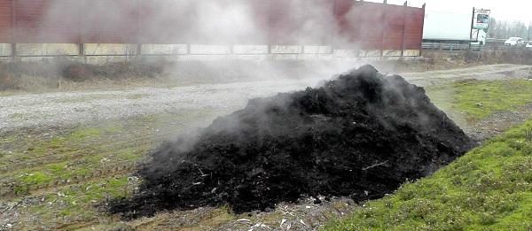 steaming compost heap; image courtesy of 'Lucabon' & Wikimedia Media