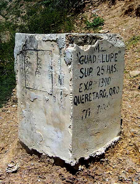 marker at old mercury mine in Mexico